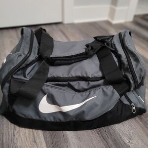 Nike Gray and Black Duffel Bag